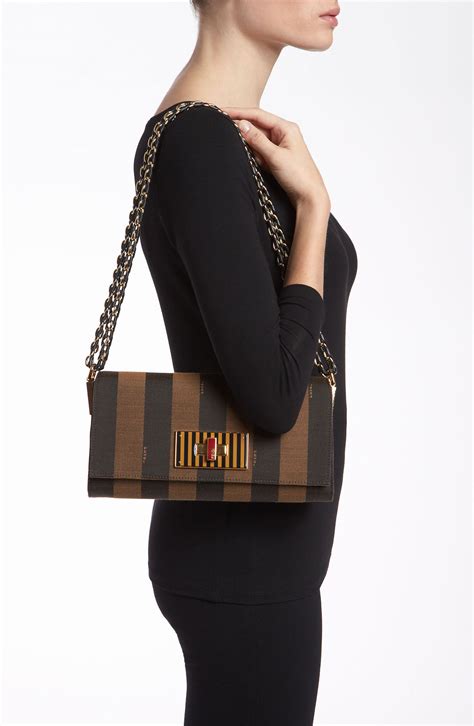 fendi claudia pequin striped shoulder bag small|Fendi Pequin Claudia Shoulder Bag .